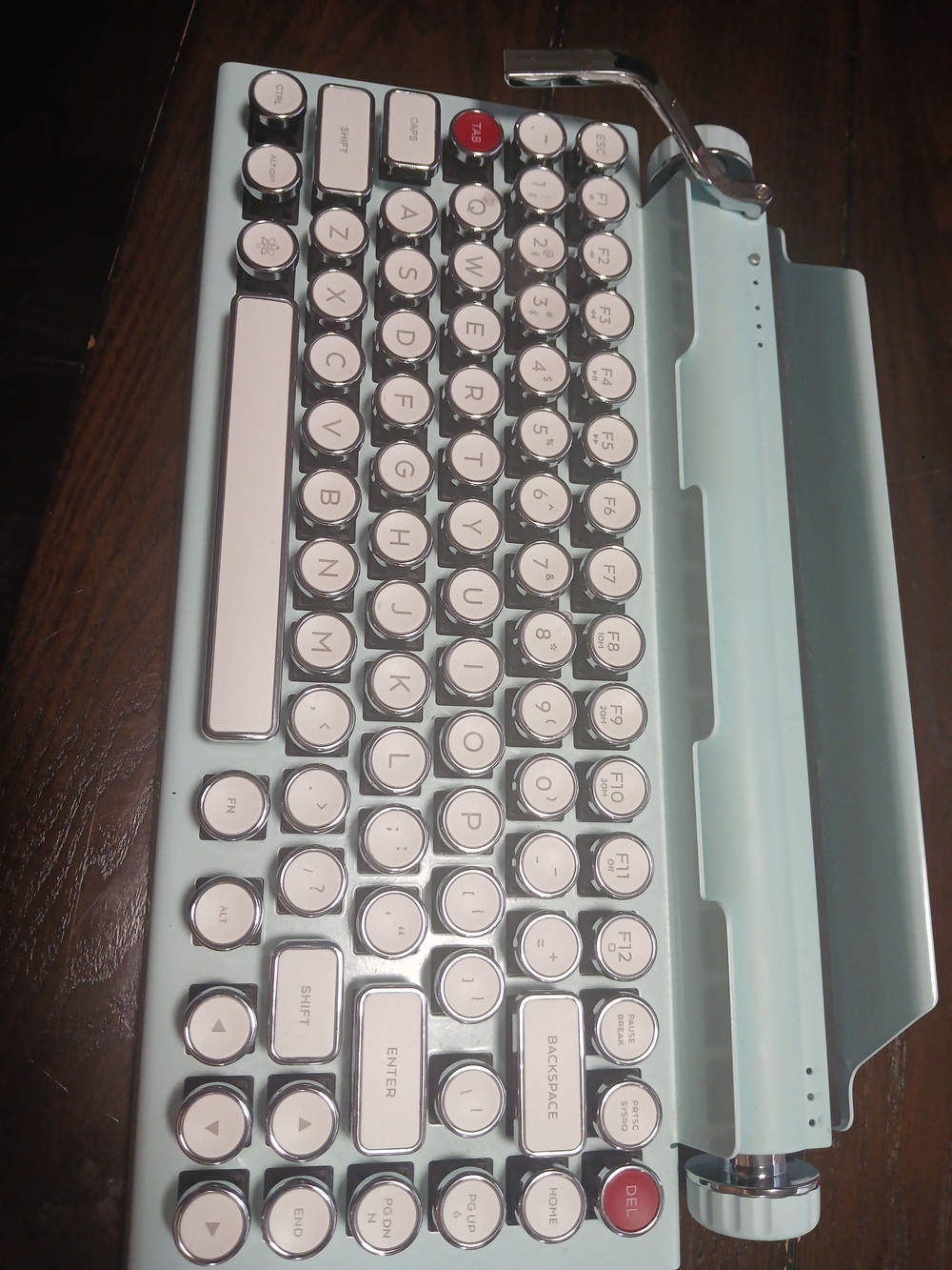 Mint Blue Retro-Style Round-Key Notebook Keyboard